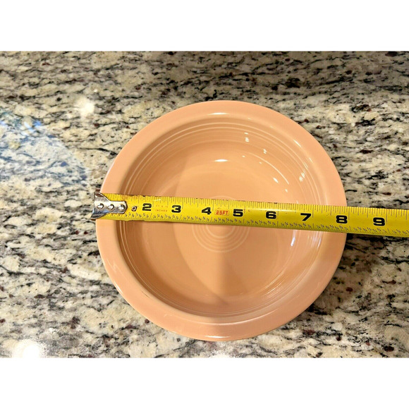Fiesta Fiestaware HLC Apricot Serving Dish USA Homer Laughlin 8 1/4" Round Vtg - Picture 3 of 10